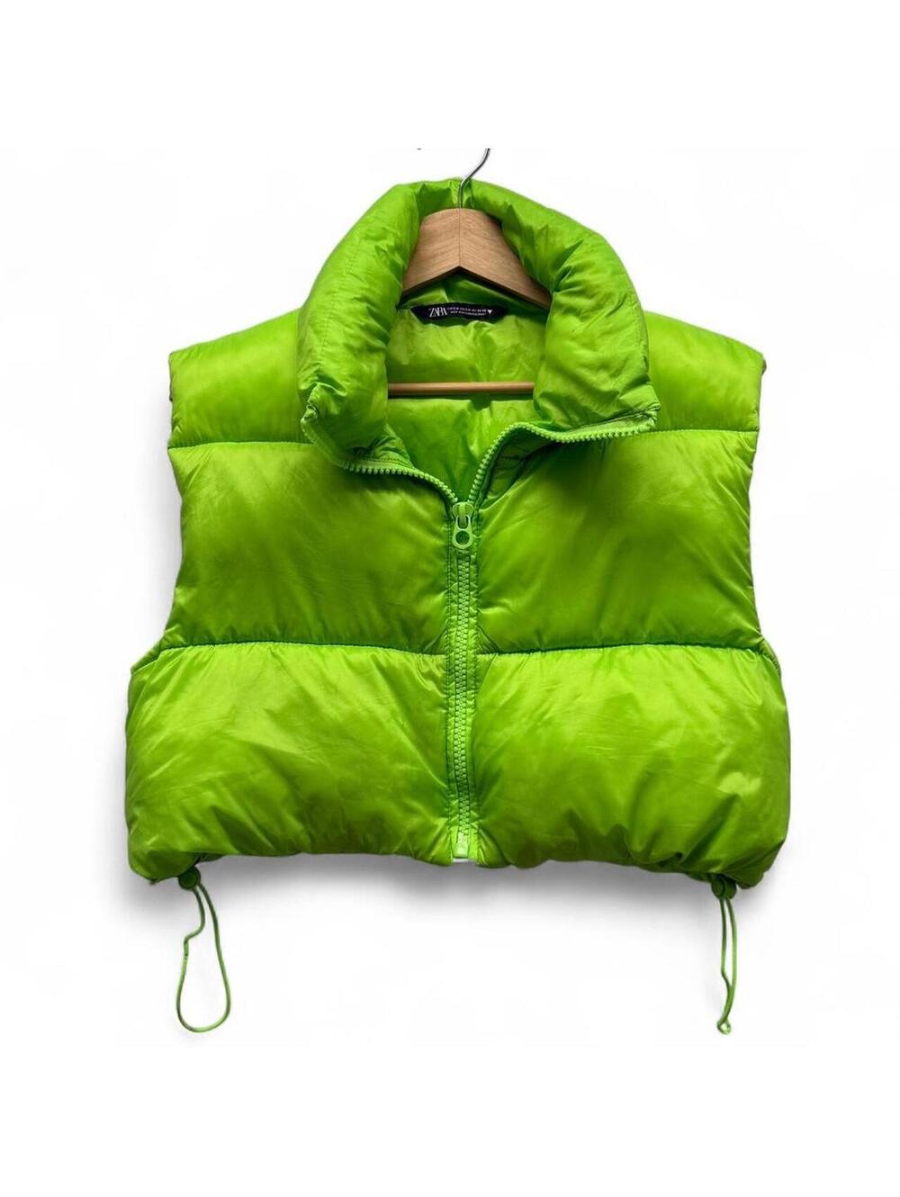 Zara Neon Green Puffer Vest